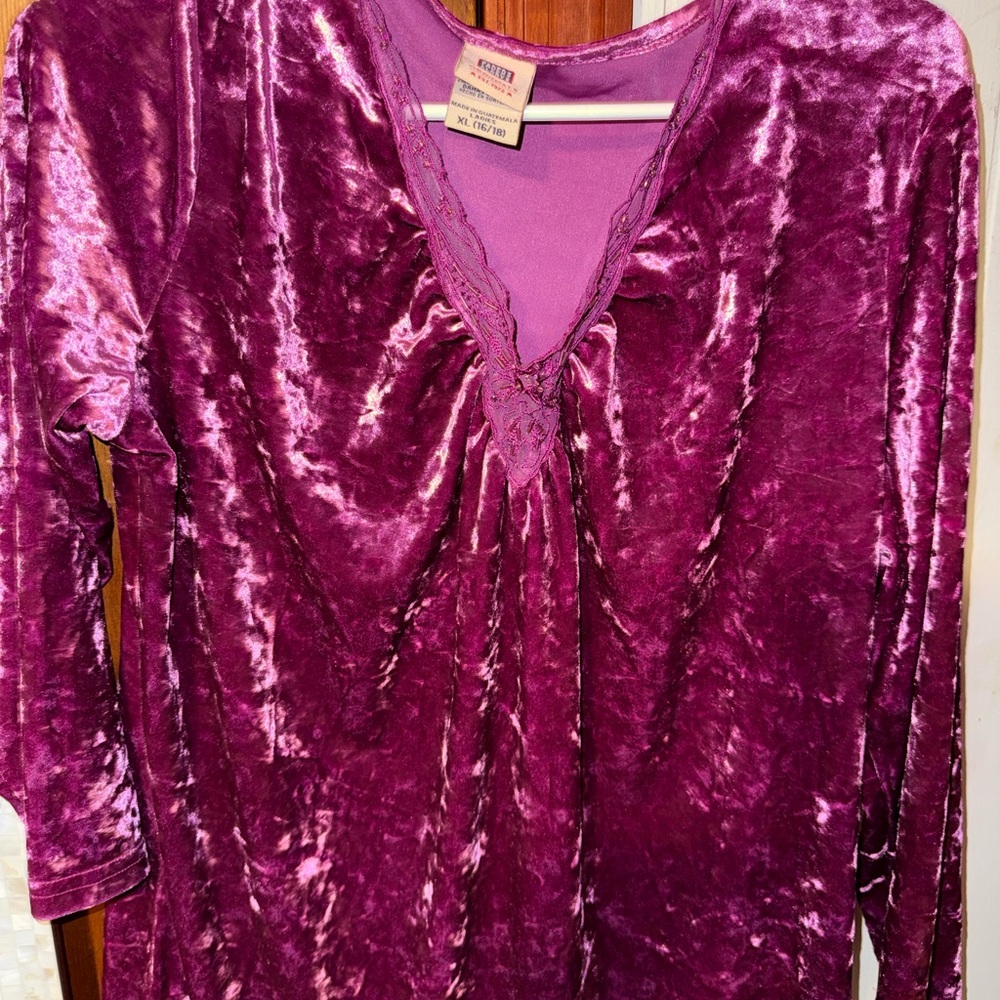 Faded Glory Purple Velvet Blouse